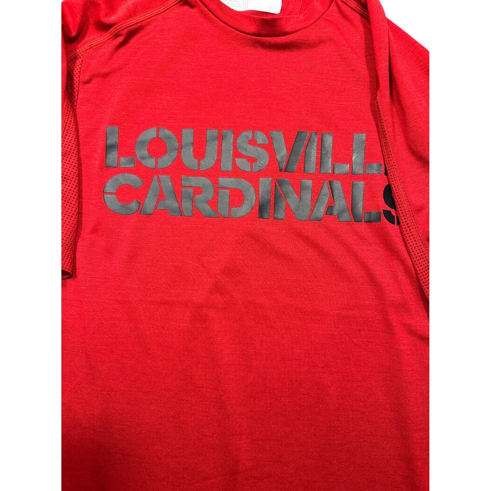 Adidas Louisville Cardinals‎ Red Climalite Short Sleeve Athletic Shirt Mens Med